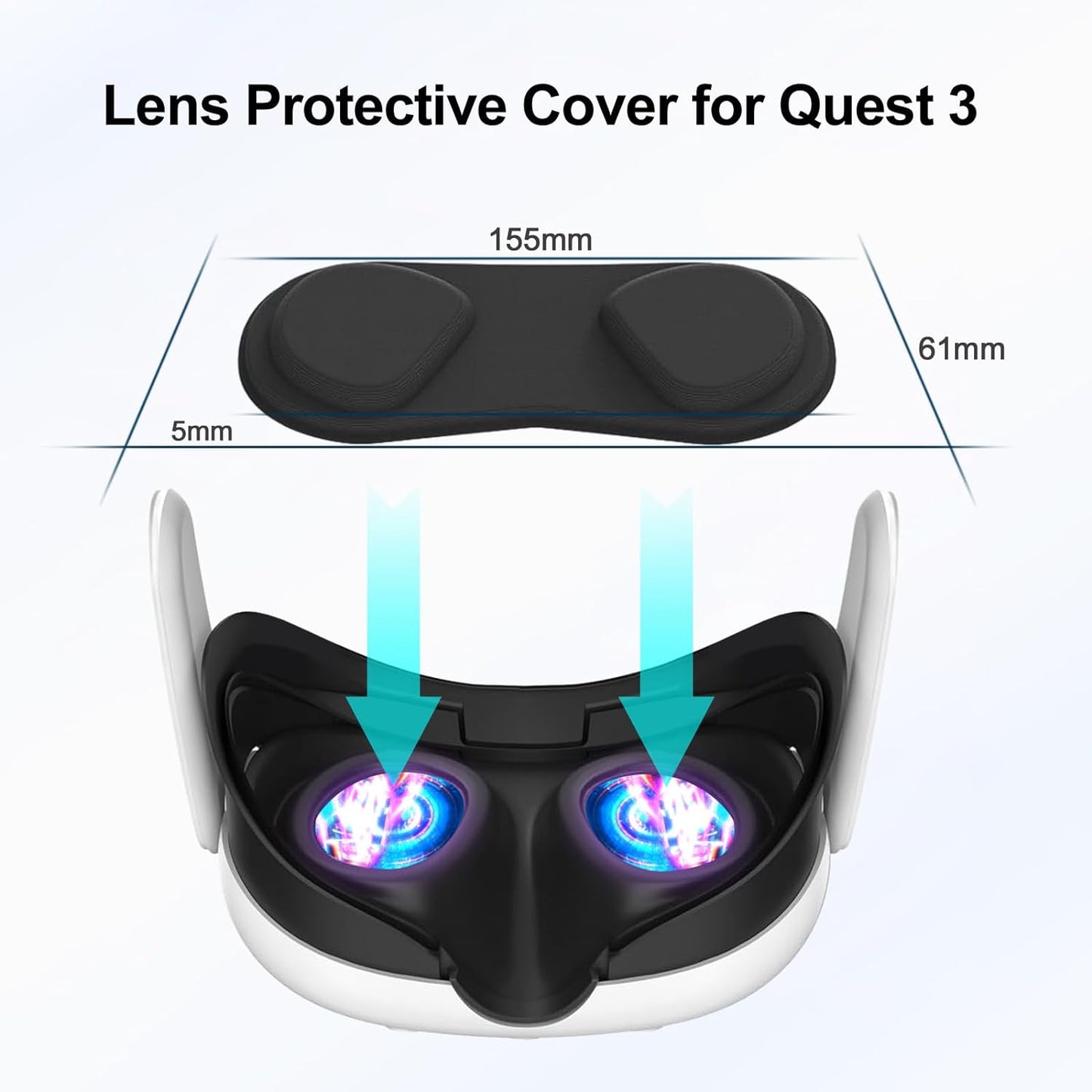 Quest 3用アイマスク フェイスマスク ノーズパッド 光漏れを軽減 防汚 防汗 洗える 互換品 Quest 3 アクセサリー (ブラック)