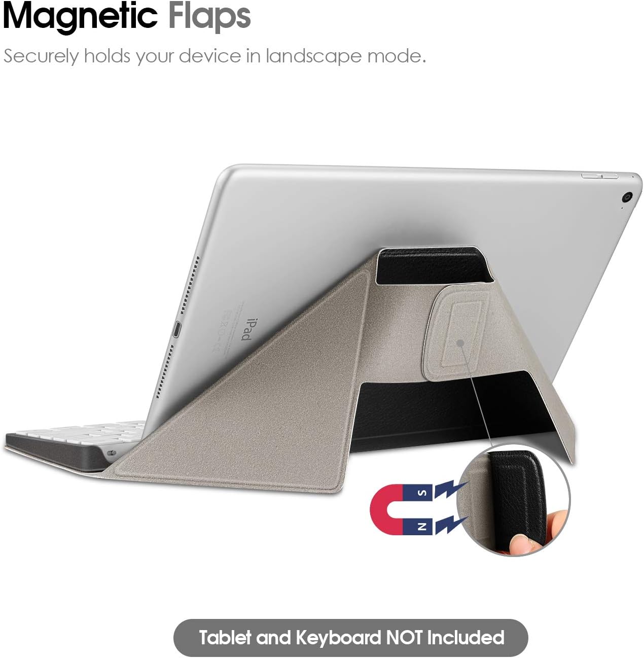 Apple Magicキーボードケース キーボードカバー MLA22LL/A専用 PUレザー スタンド機能 軽量 iPad/iPad Air/iPad Pro/iPad mini/iPhone/iMacに対応(1ブラック)