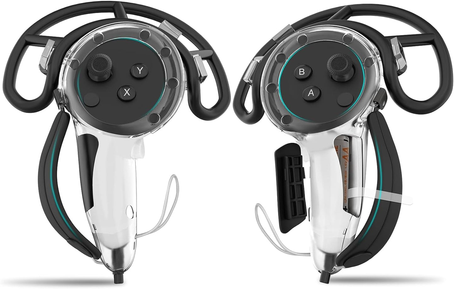 Quest 3用コントローラーグリップカバー、バッテリー開口部と調節可能なリストストラップ付き、滑り止め、落下防止