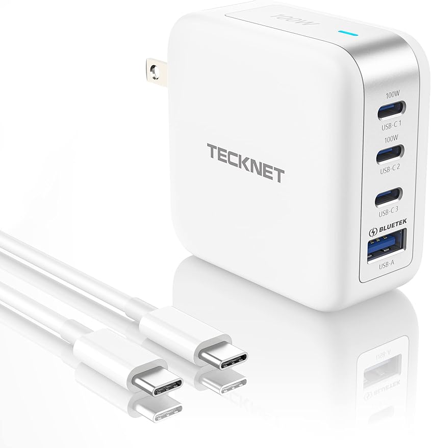 【最強急充】100W 充電器 PD急速充電器 USB Charger 高出力GaN採用 iPhone/MacBook/ipad/ノートパソコン/Switch対応 折りたたみ式プラグ 4ポート搭載(USB-C×3 USB-A×1)PSE認証済