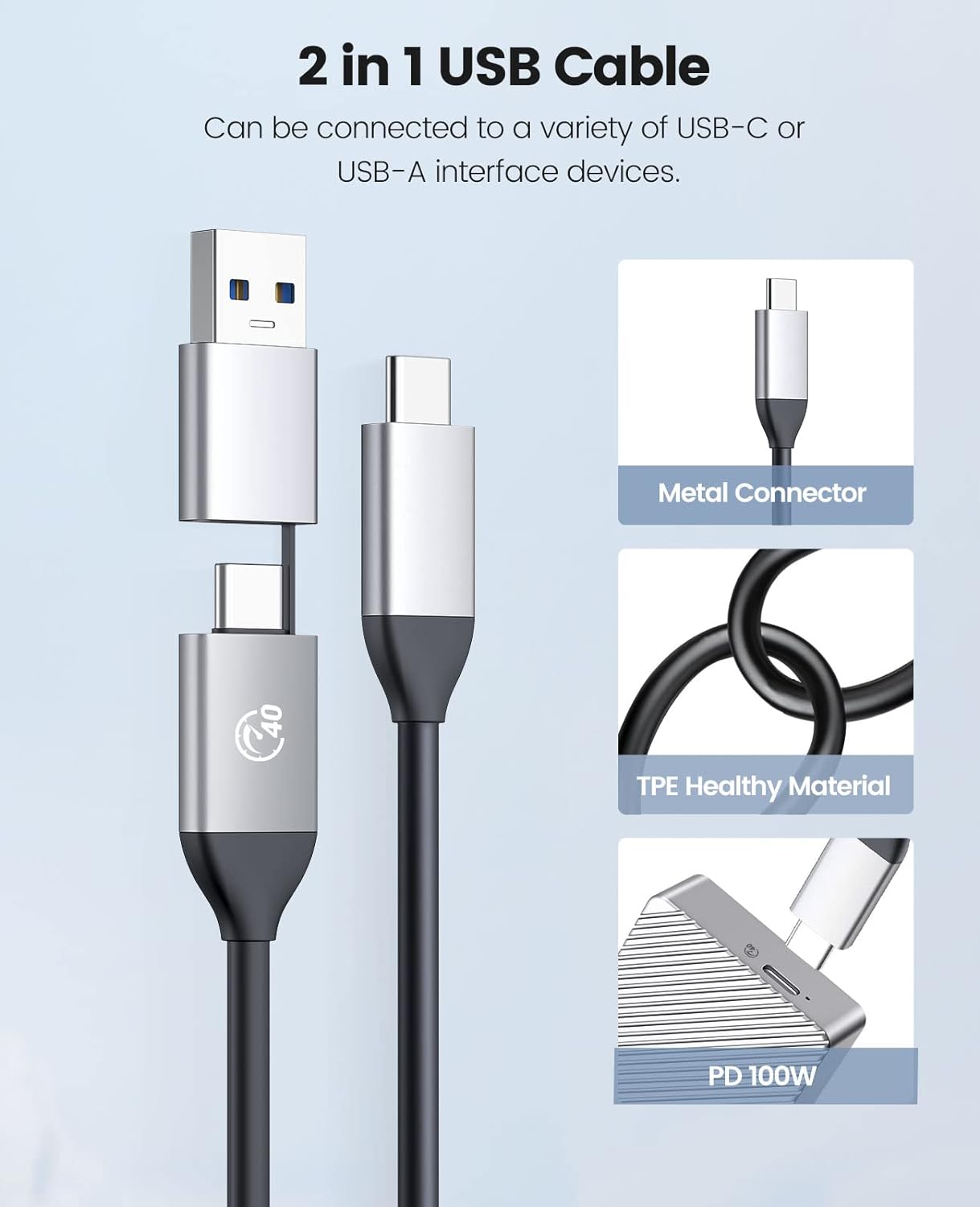 M.2 SSD 外付けケース USB4.0 NVMe ケース M.2 SSD ケース 40Gbps NVMe PClE M-Key(B+M Key)2280 に適用 Thunderbolt 3/4 USB3.2/3.1/3.0/Type C互換性あり 外付ハードディスクケース M214C3-U4 (Silver 40Gbps)