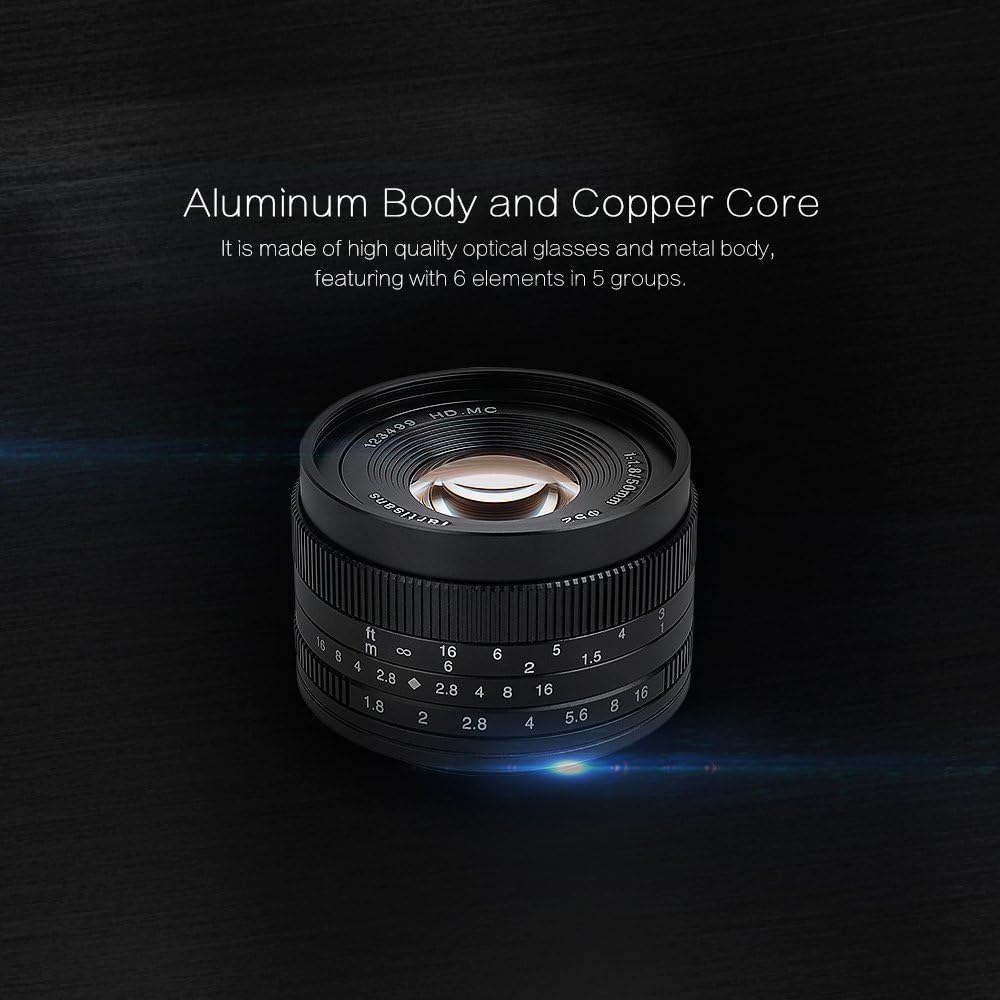 50mm F1.8 M4 / 3マウントカメラ用APS-Cマニュアル固定レンズパナソニックG1 G2 G3 G4 G5 G6 G7 GF1 GF2 GF3 GF5 GF6 GM1オリンパスEMP1 EPM2 E-PL1 E-PL2 E-PL3 E-PL5