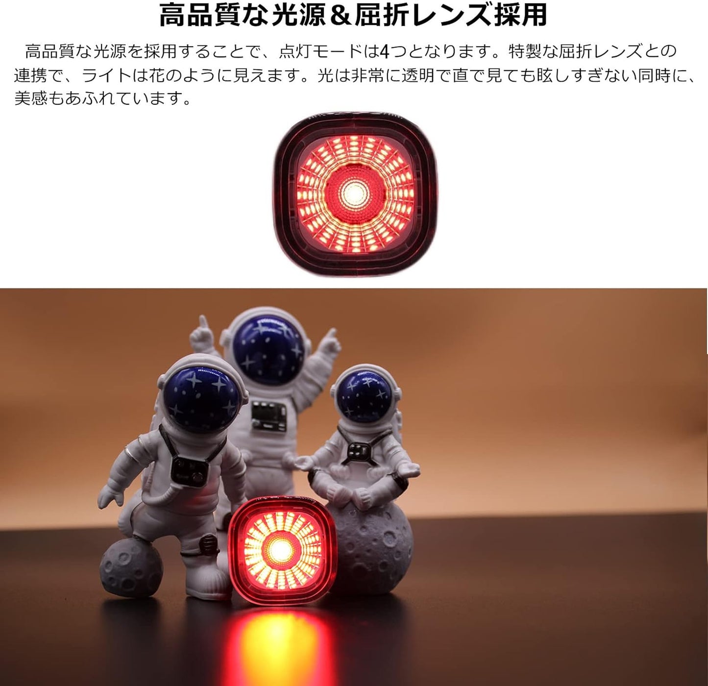 テールライト 自転車 リアライト 自動点灯 IPX6防水 USB充電式 高輝度 長時間対応 ロードバイクリアライト 夜間走行 簡単装着…