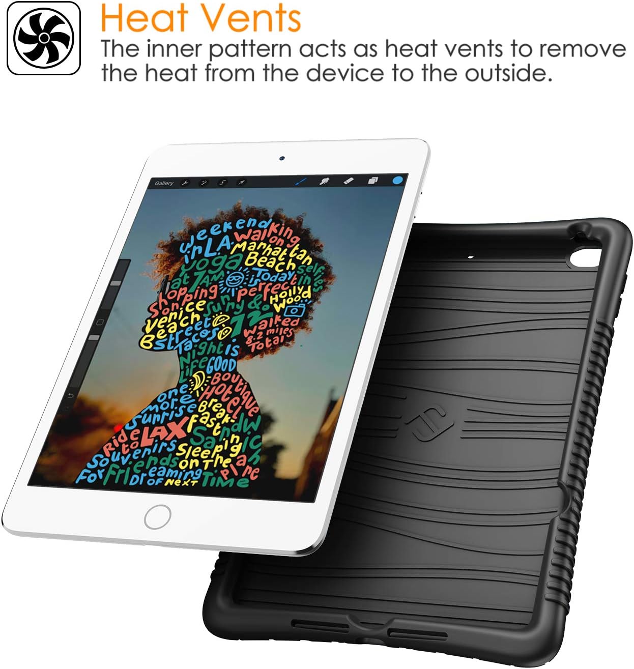 iPad Mini 5 2019 / iPad Mini 4 ケース ソフト シリコン バンパ 軽量 耐衝撃 防滑 脱着簡単 New iPad Mini (第5世代) 7.9 インチ 2019 / iPad Mini 4 2015 専用 保護カバー (ブラック)