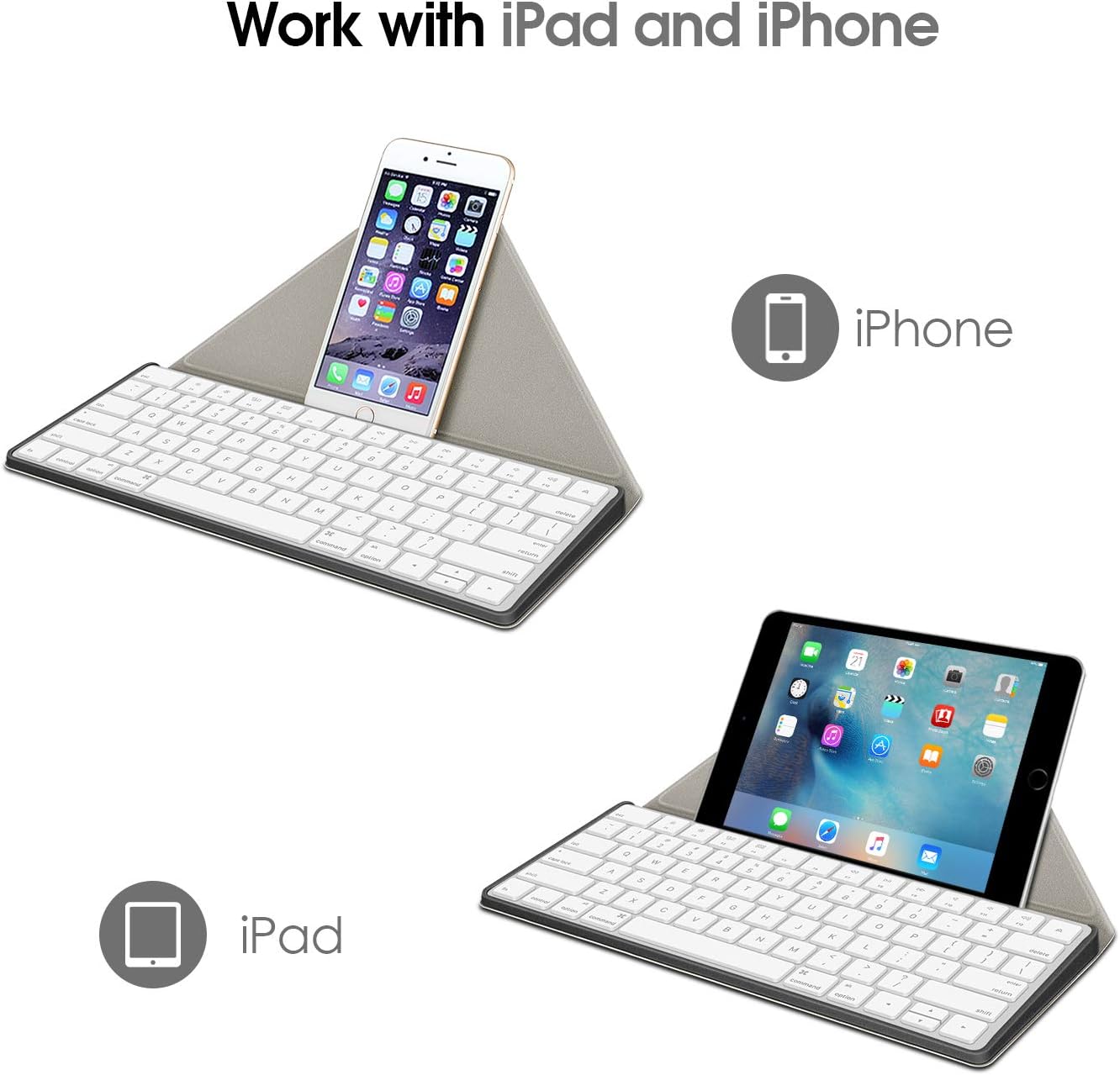 Apple Magicキーボードケース キーボードカバー MLA22LL/A専用 PUレザー スタンド機能 軽量 iPad/iPad Air/iPad Pro/iPad mini/iPhone/iMacに対応(グレー)