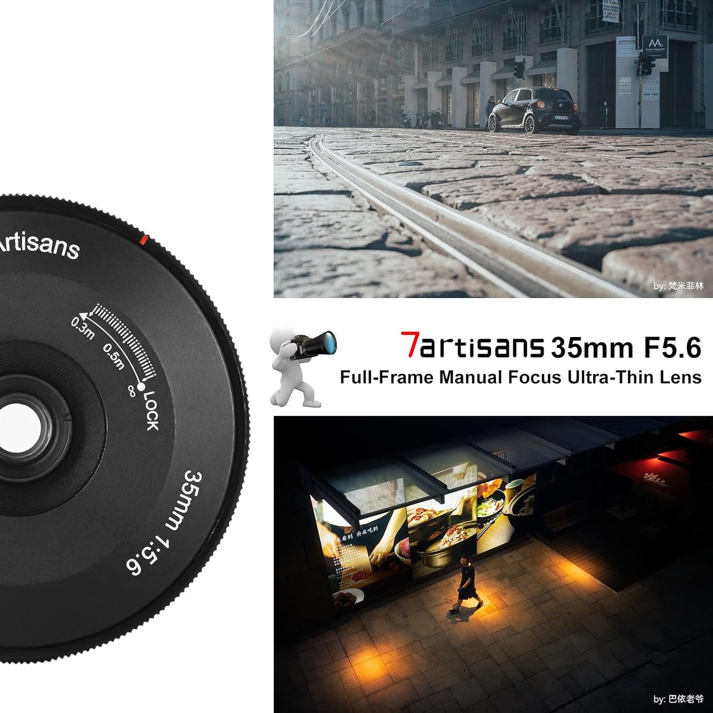 35mmf5.6フルフレームマニュアルフォーカス超薄型レンズライカパナソニックLセリーズミラーレスカメラ用