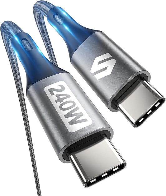 240W USB-C ケーブル 1M 48V/5A USB Type C ケーブル PD 3.1 QC4.0 140W 100W 超急速充電 TypeC to TypeC MacBook Pro/Air、iPad Pro/Air、Samsung S23 Ultra S22 S21、Pixel7、ラップトップ、Powerbank など対応