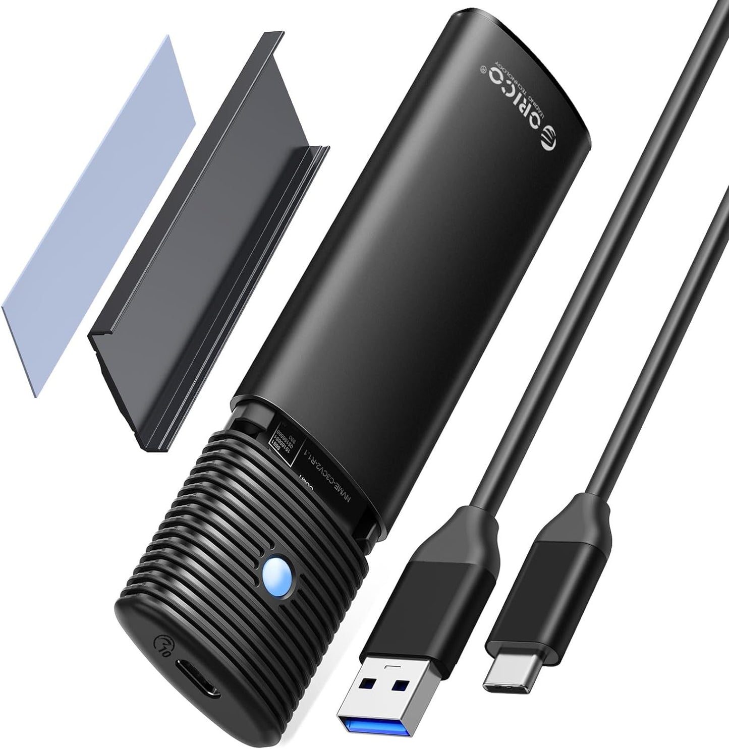 M.2 SSD 外付けケース M2 SSD ケース NVMe / SATA 両対応 USB3.2 Gen2 10Gbps NVME 5Gbps NGFF SATA PCIe M-Key(B+M Key) 2230/2242/2260/2280 SSD対応 アルミケース 工具不要 UASP Trimをサポート (ブラックPWDM2-G2A-BK)