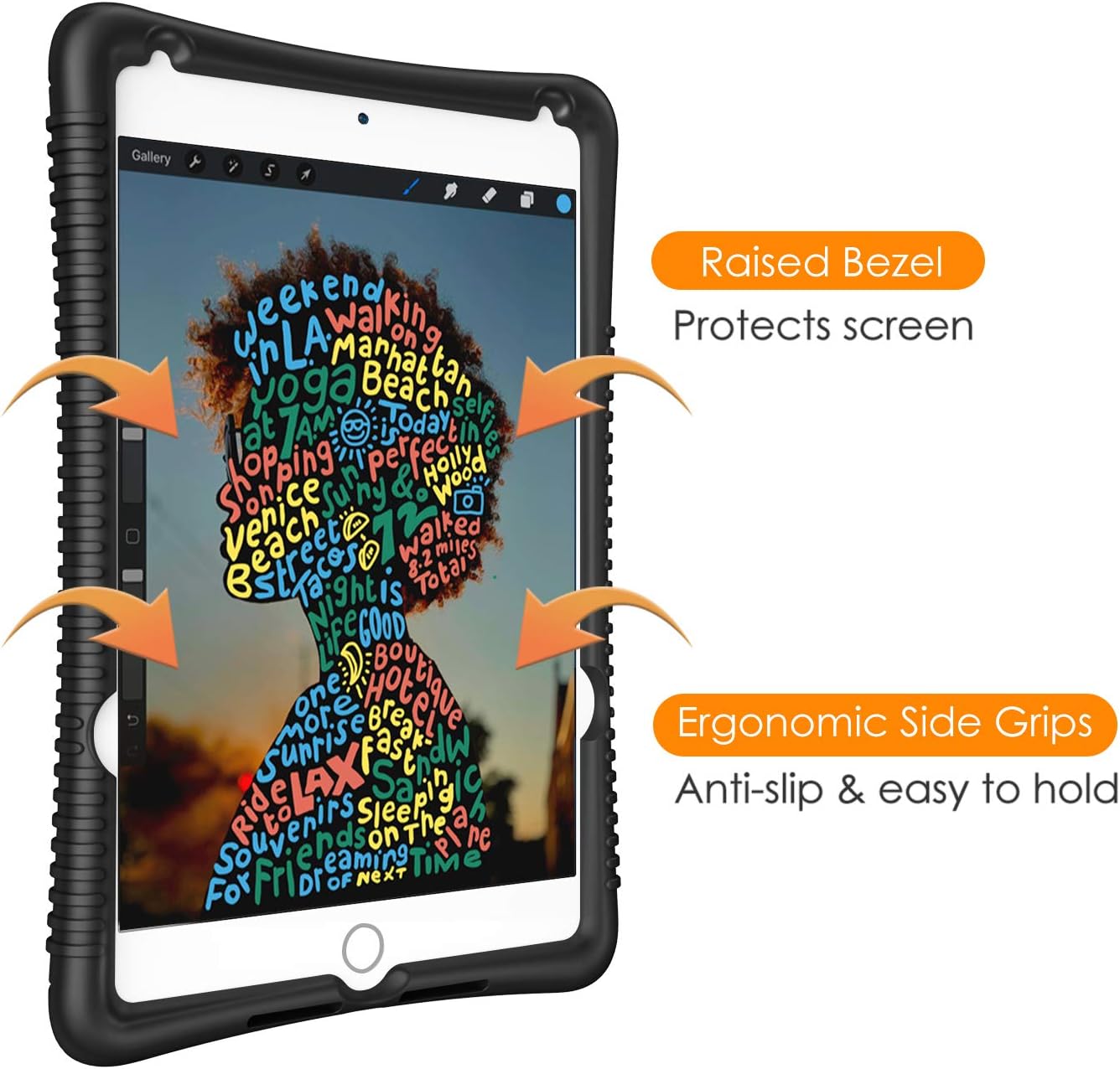 iPad Mini 5 2019 / iPad Mini 4 ケース ソフト シリコン バンパ 軽量 耐衝撃 防滑 脱着簡単 New iPad Mini (第5世代) 7.9 インチ 2019 / iPad Mini 4 2015 専用 保護カバー (ブラック)