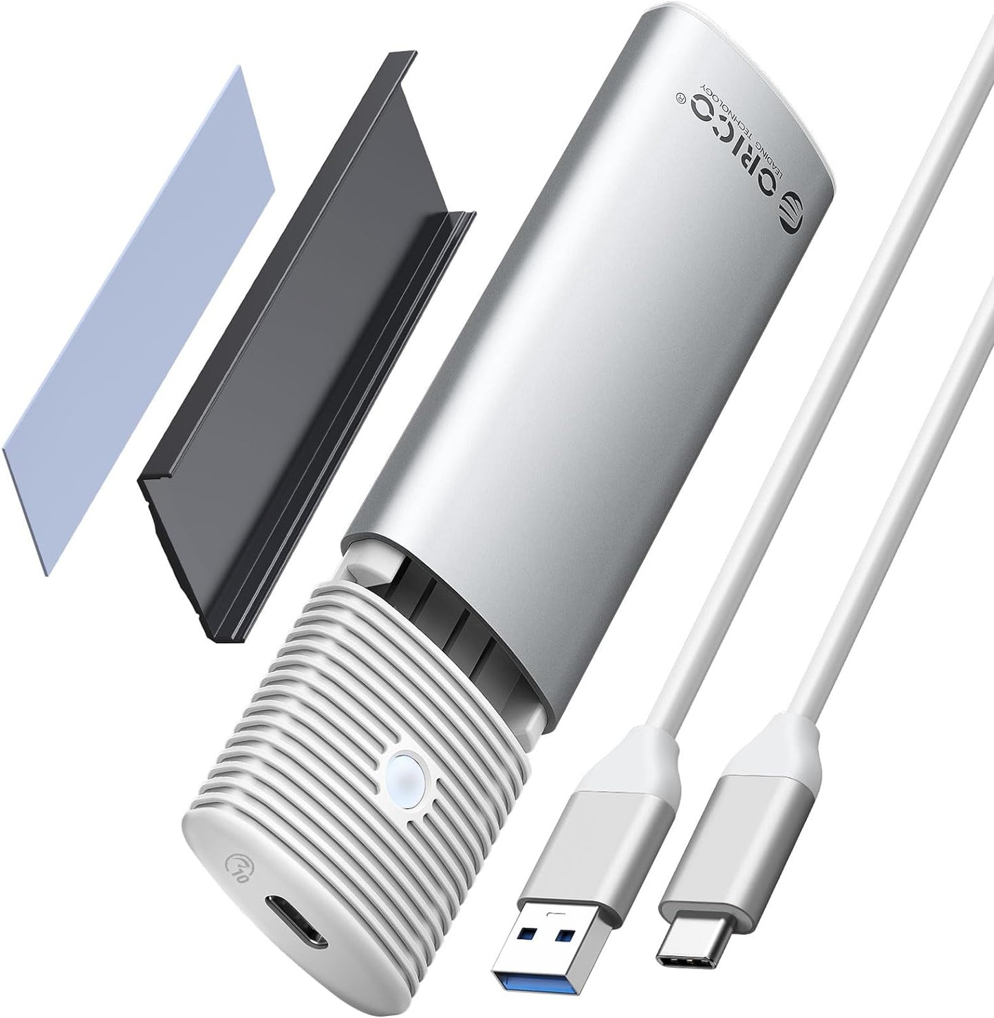 M.2 SSD 外付けケース M.2 NVME/PCIE SSD ケース 10Gbps USB C SSD ケース USB 3.2 M.2 NVMe ケース アルミ制 Thunderbolt 3 対応 4TB 2230/2242 /2260/2280 PCIe M-Key 対応 工具不要 【NVME/PCIE専用】 (ホワイトPWM2-G2A-WH)