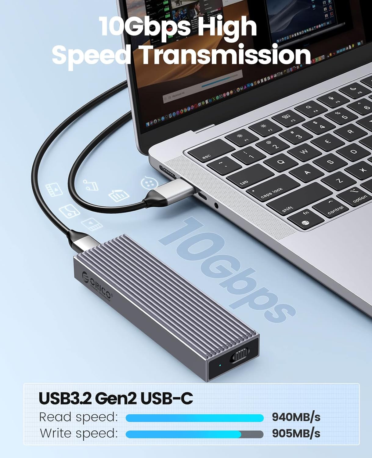 M.2 SSD 外付けケース NVME ケース SSD ケース 10Gbps USB3.2 USB-C M2 ケース M.2 PCIe NVMe M-Key 2230/2242/2260/2280 SSD用 Thunderbolt 3対応 UASP Trim指令をサポート アルミ 工具不要 BM2C3-G2 (M.2 NVMe)