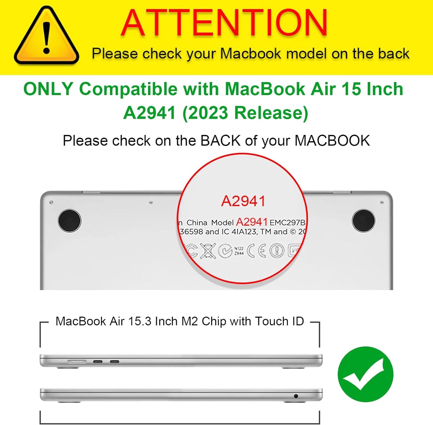 MacBook Air 15 ケース 保護ケース 2023 発売 15.3インチ PC TPUバンパー 薄型 軽量 耐衝撃性 傷防止 排熱口設計 おしゃれ (A2941 (M2)) (ブラック)