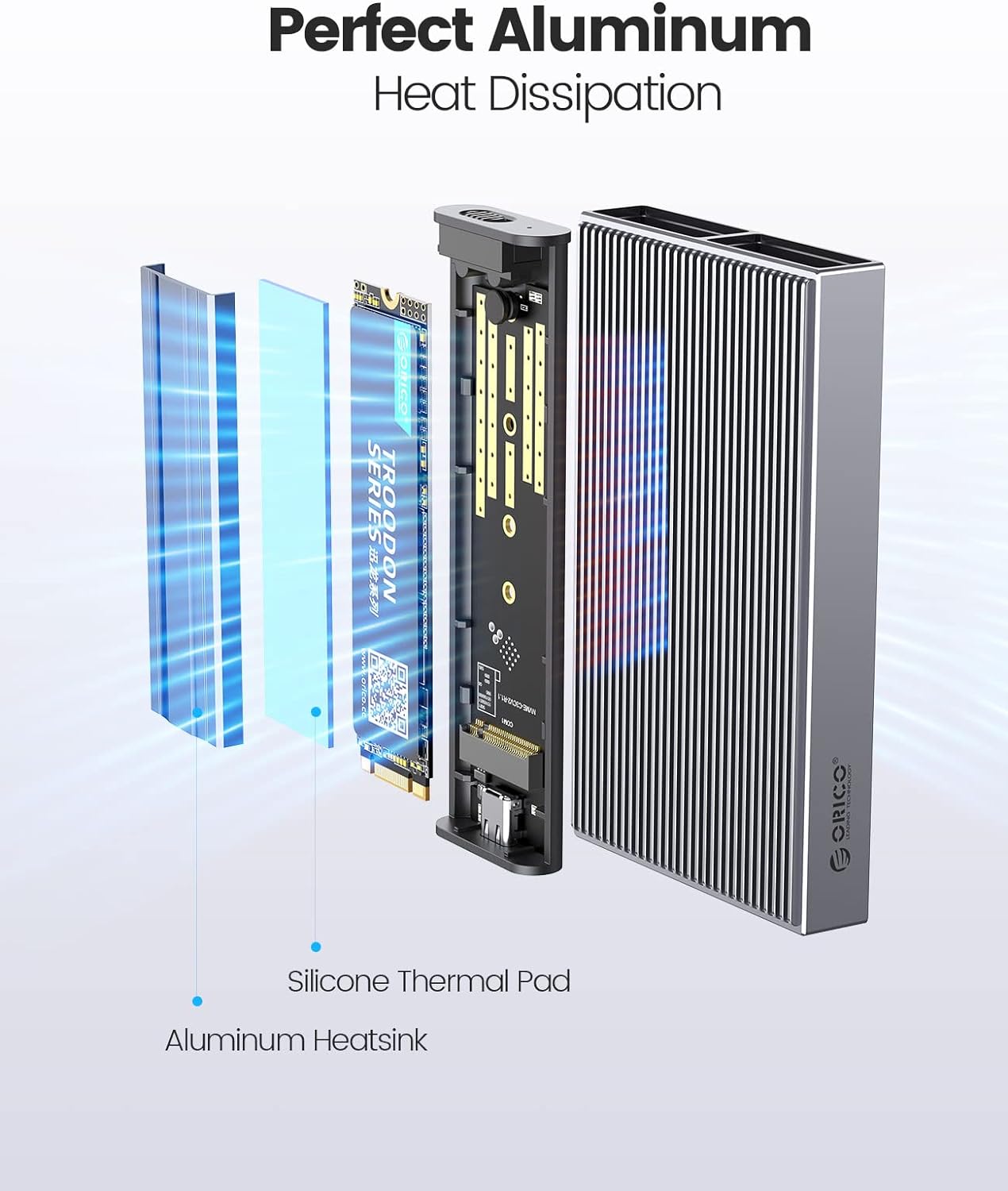 M.2 SSD 外付けケース NVME ケース SSD ケース M Key PCIe 2230/2242/2260/2280 M.2 SSD用 USB C - M2 ケース工具不要 アルミニウム M.2 ケース UASP Trim指令をサポート 最大2x4TB BM2C3-2N (M.2 NVMe+NVMe)