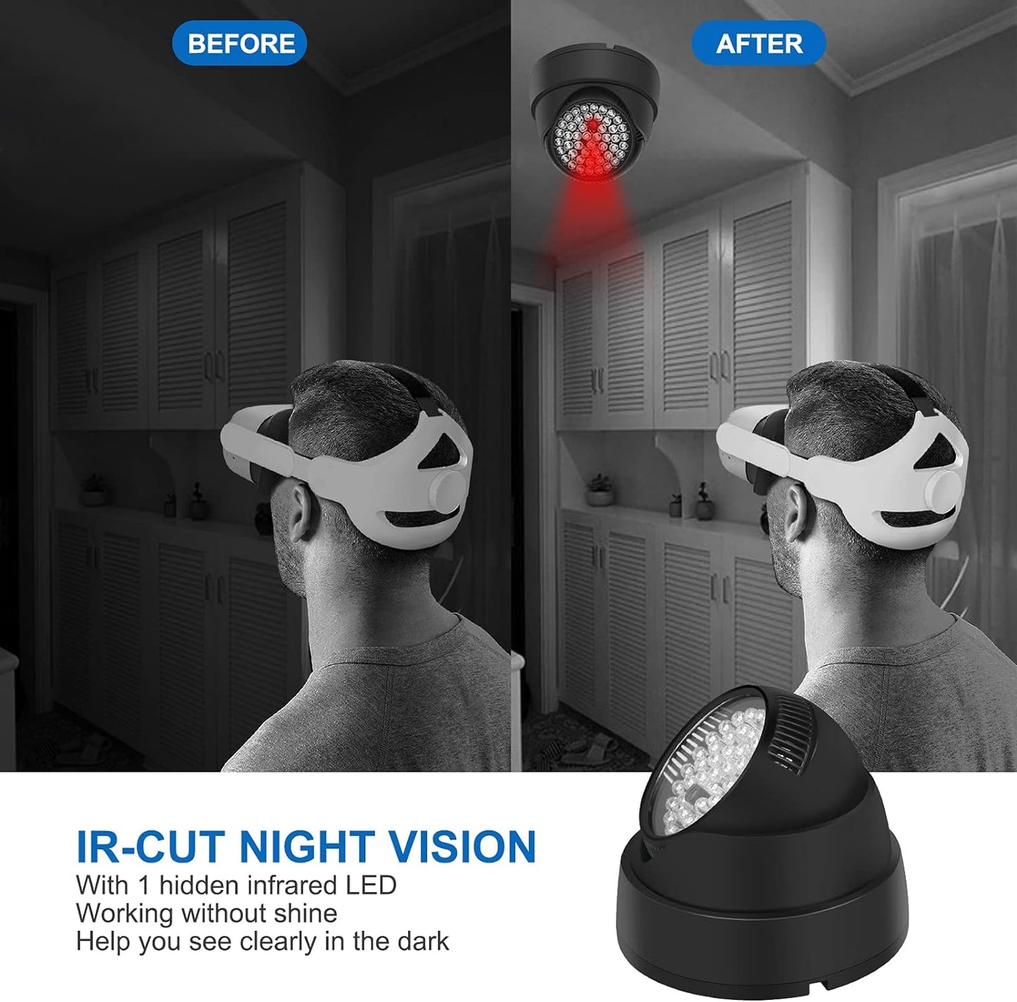 PS VR2/Quest 2 専用 VR 赤外線ライトナイトビジョンイルミネーター 、高感度、インストールと使用が簡単 (黒い)