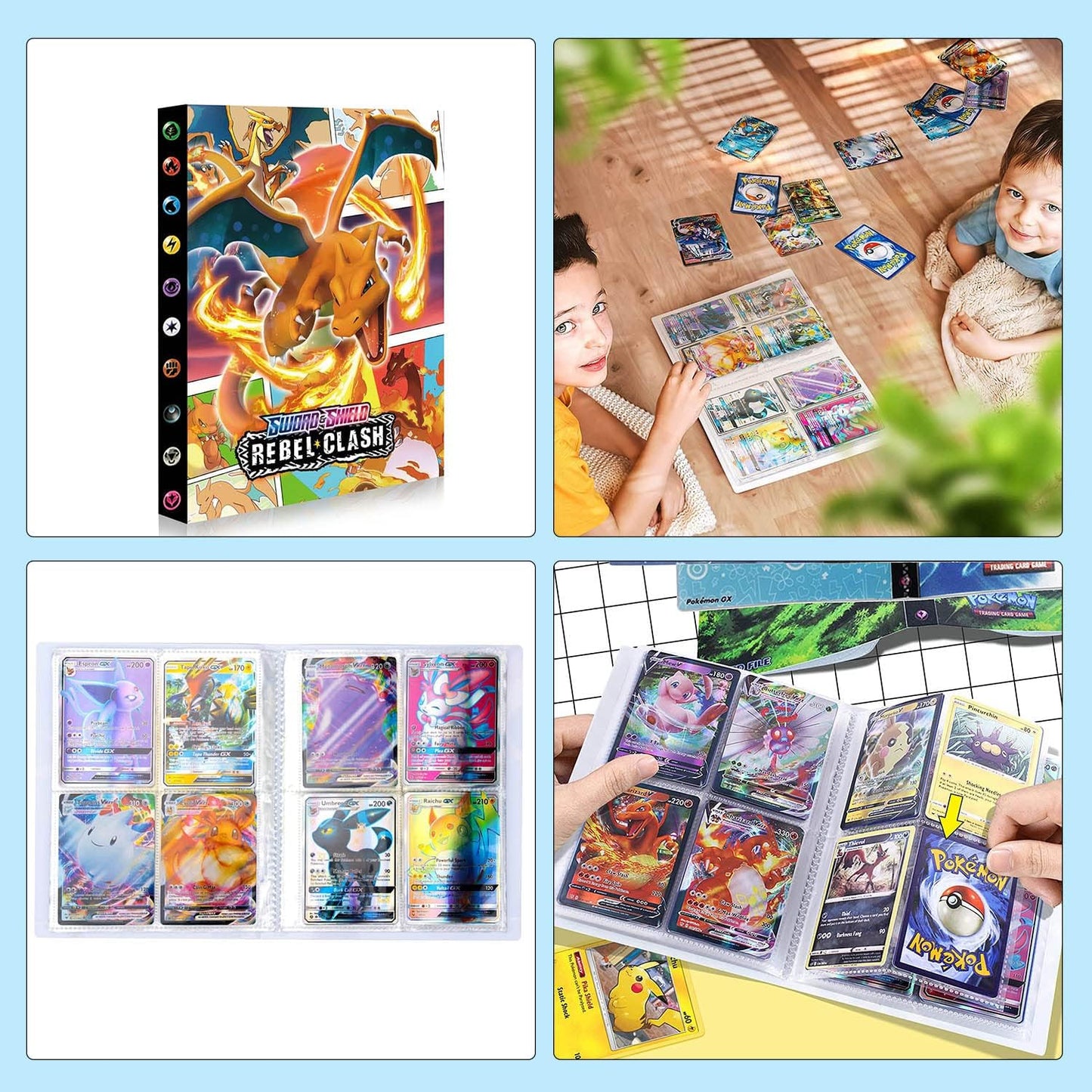 コレクションカード ファイル、カードホルダー、4ポケットカードアルバムは最大240枚のカードを収納できます4P03