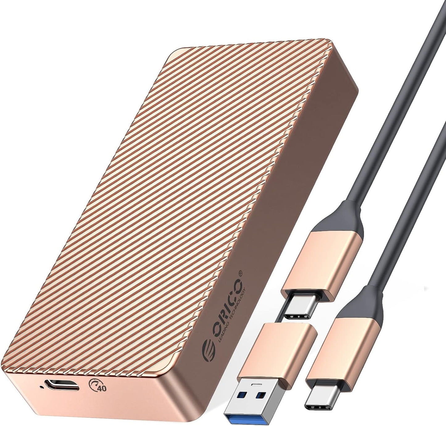 M.2 SSD 外付けケース USB4.0 NVMe ケース M.2 SSD ケース 40Gbps NVMe PClE M-Key(B+M Key)2280 に適用 Thunderbolt 3/4 USB3.2/3.1/3.0/Type C互換性あり 外付ハードディスクケース M214C3-U4 (Rose Gold 40Gbps)