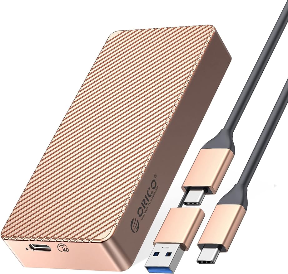 M.2 SSD 外付けケース USB4.0 NVMe ケース M.2 SSD ケース 40Gbps NVMe PClE M-Key(B+M Key)2280 に適用 Thunderbolt 3/4 USB3.2/3.1/3.0/Type C互換性あり 外付ハードディスクケース M214C3-U4 (Rose Gold 40Gbps)