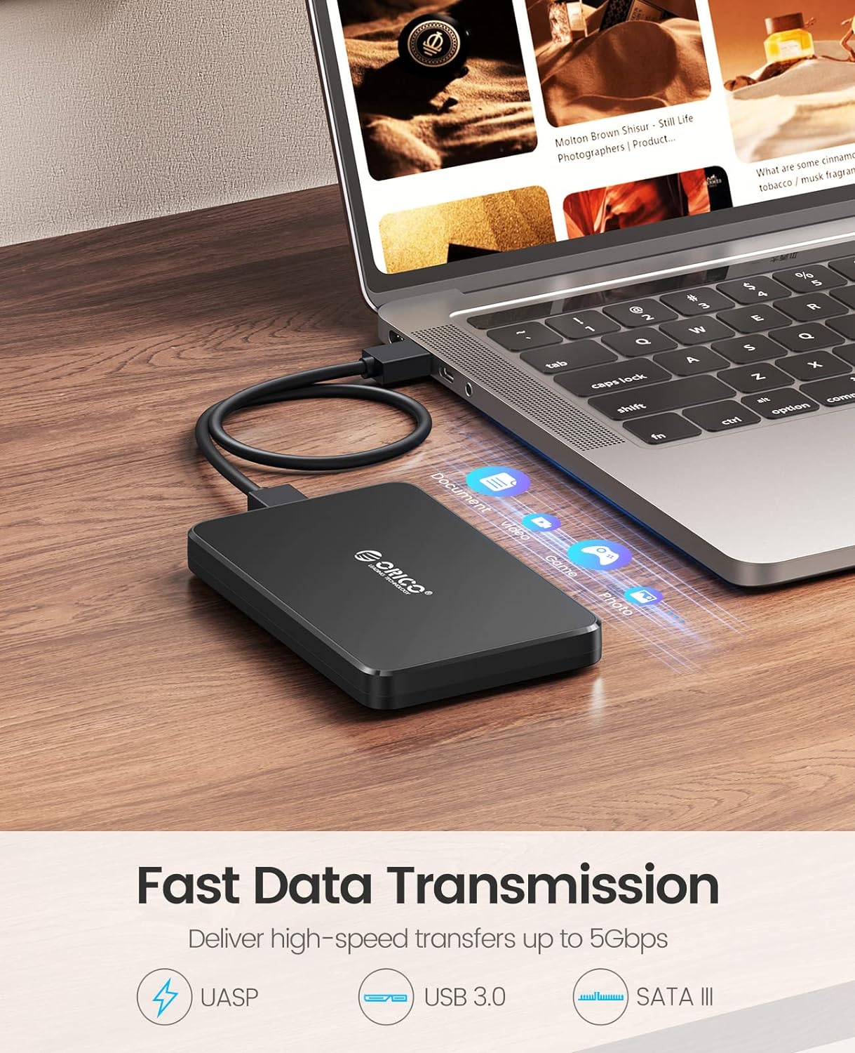 HDD ケース 2.5インチ USB 3.0 UASP 2.5インチ HDD ケース 7/9.5 mm SATA I II III HDD/SSD 用 USB ケーブル付き 外付けハードディスク ケース 最大6TB 工具不要 2588U3