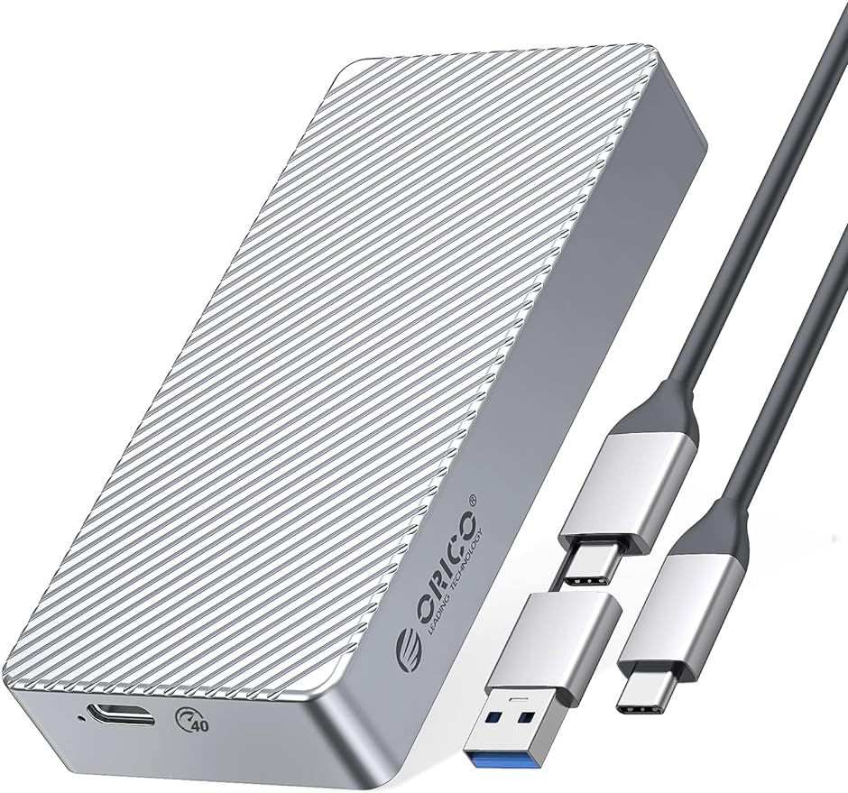 M.2 SSD 外付けケース USB4.0 NVMe ケース M.2 SSD ケース 40Gbps NVMe PClE M-Key(B+M Key)2280 に適用 Thunderbolt 3/4 USB3.2/3.1/3.0/Type C互換性あり 外付ハードディスクケース M214C3-U4 (Silver 40Gbps)