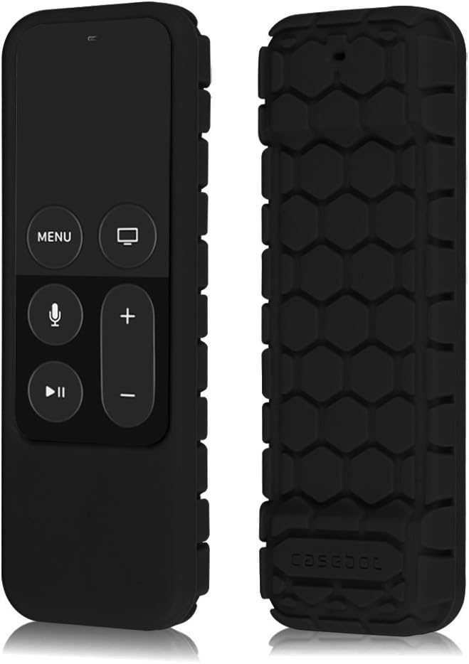 Apple TV 4K / Apple TV 第4世代 リモコンカバー 軽量 滑りとめ 衝撃吸収 シリコン保護ケース（ブラック）
