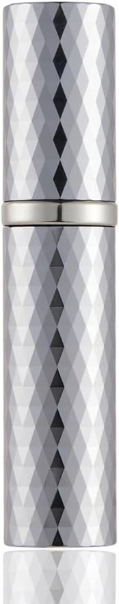 詰め替え可能 香水の噴霧器 携帯用 空 スプレーボトル ミニ ポケットサイズ 旅行香水 ディスペンサー 5ml (シルバー)