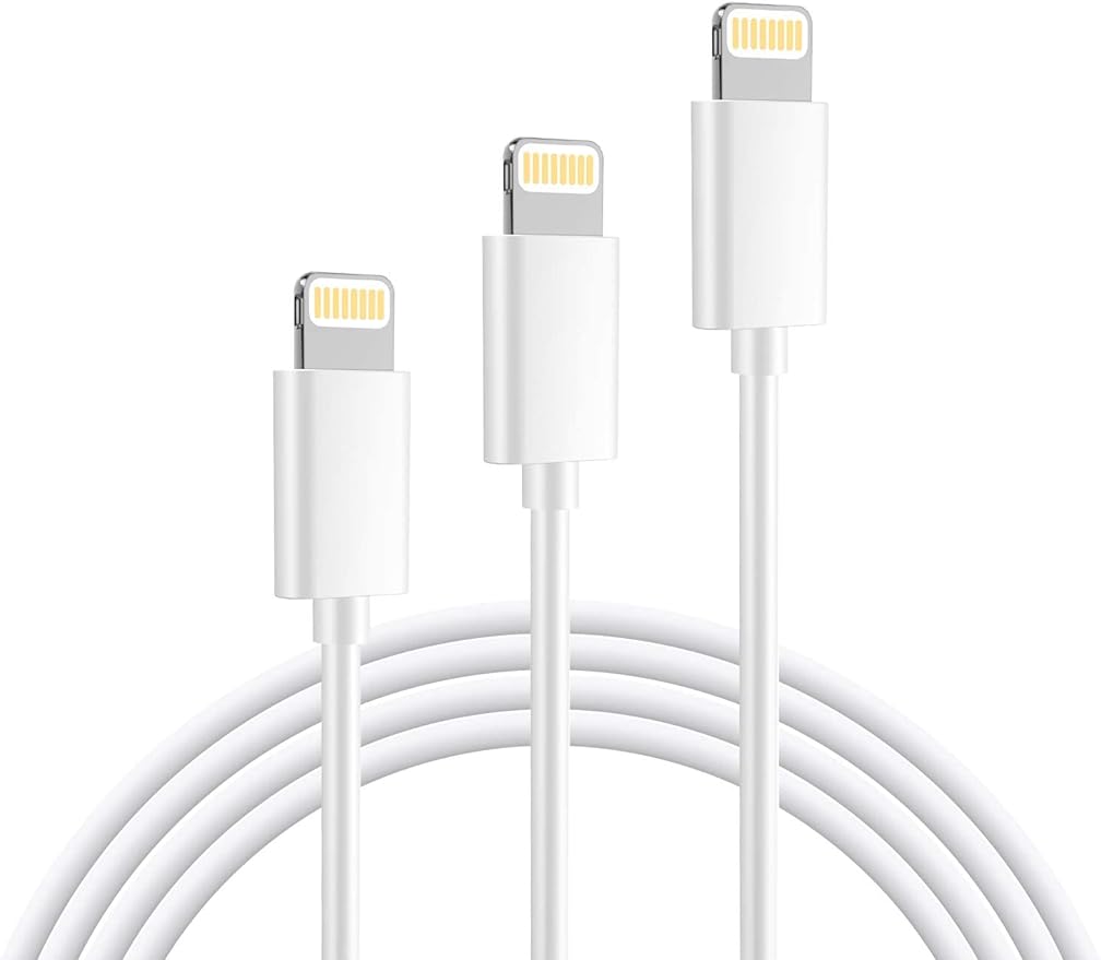 iPhone Charging Cable, Genuine Lightning Cable, Mfi, 0.5m/1.0m/1.8m Charging Cord, Lightning Cable, iPhone Charging Cable, Popular, Fast Charging & Super Durable, Compatible with iPhone 13 Pro/12/12 Pro/11/XS/XR/SE/iPad Air, White