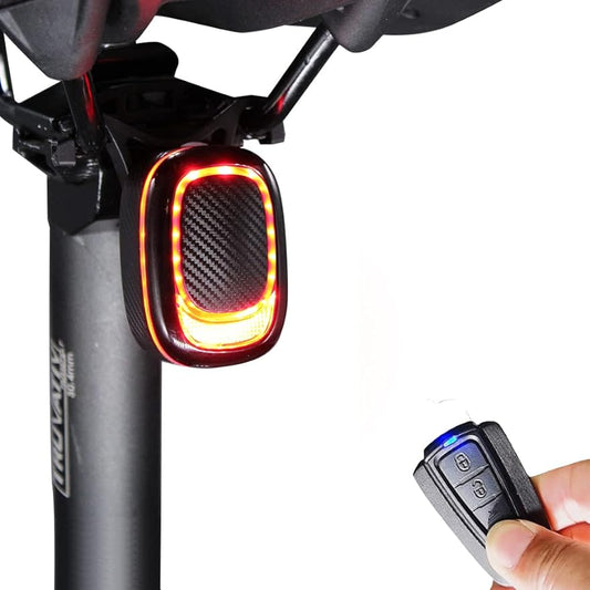 自転車用リモコン付き高輝度防水テールライト　自動点灯　盗難防止アラーム　長時間稼働　4つのモード対応