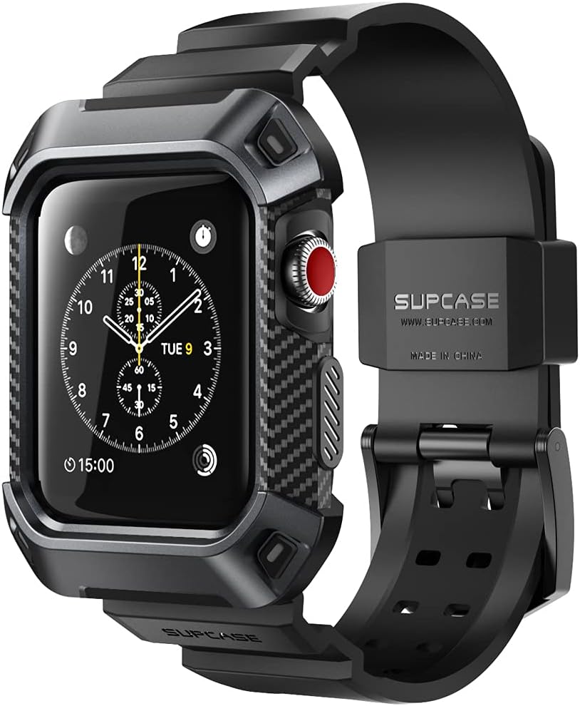 Apple Watch 42mm ケース バンド 一体 落下衝撃 吸収 装着簡単 Apple Watch Series 3/2/1対応 保護カバー