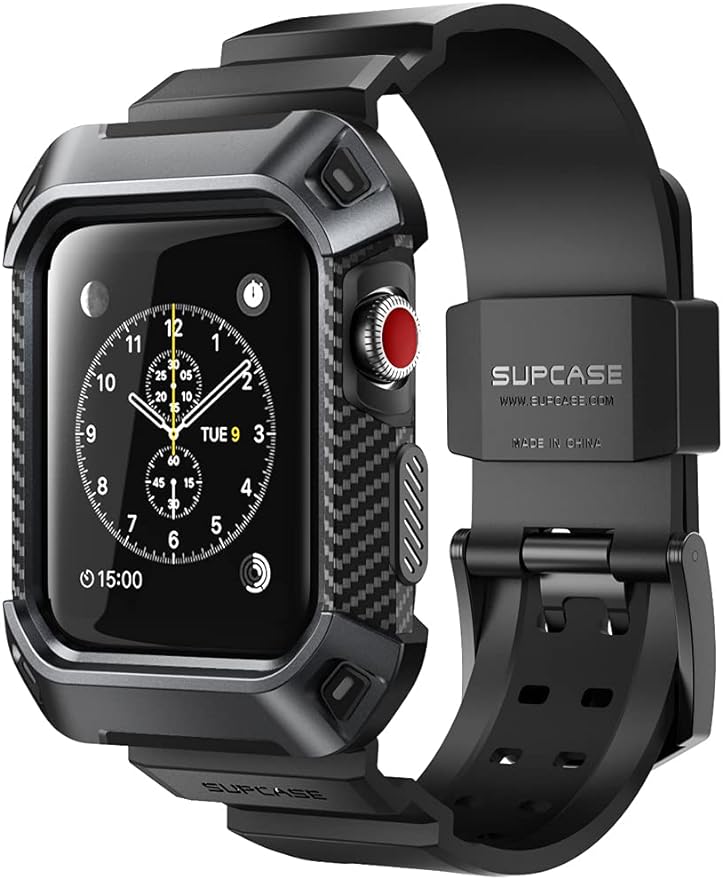 Apple Watch 42mm ケース バンド 一体 落下衝撃 吸収 装着簡単 Apple Watch Series 3/2/1対応 保護カバー