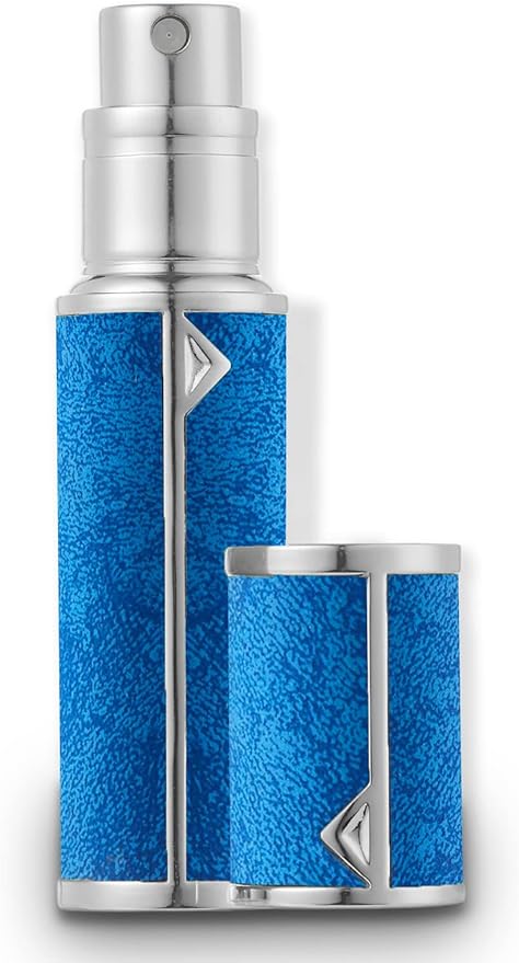 アトマイザー 香水 レザースプレー 噴霧器 携帯用 詰め替え容器 香水用 機内持ち込み可能 プシュ式 (5ml、青)