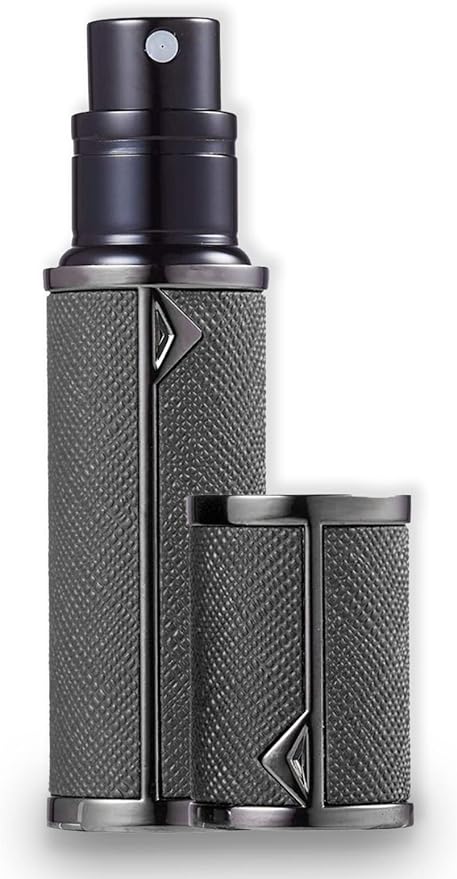 アトマイザー 香水 レザースプレー 噴霧器 携帯用 詰め替え容器 香水用 機内持ち込み可能 プシュ式 (黒)