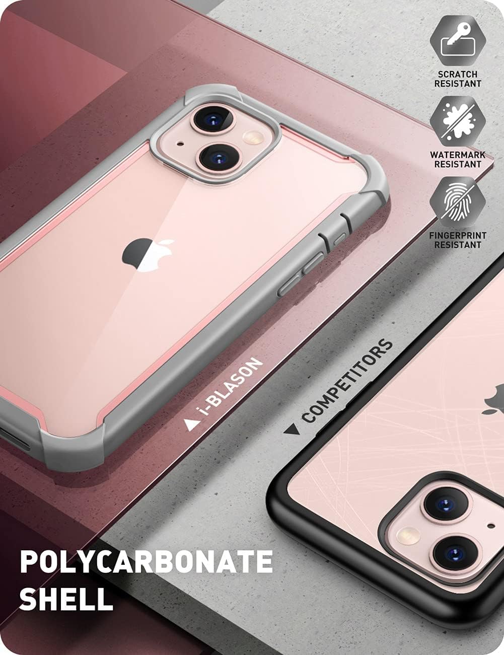 iPhone13 ケース 6.1 インチ 2021 液晶保護フィルム付き 米国軍事規格取得 360°保護 耐衝撃 防塵 衝撃吸収 耐久性 密着 ケーブル充電可能 背面クリア Aresシリーズ