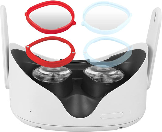 超軽量磁気ミオピアフレームメガネ - 赤い左レンズ (OS-6.0) ，クエスト2対応視力補正度付きレンズ