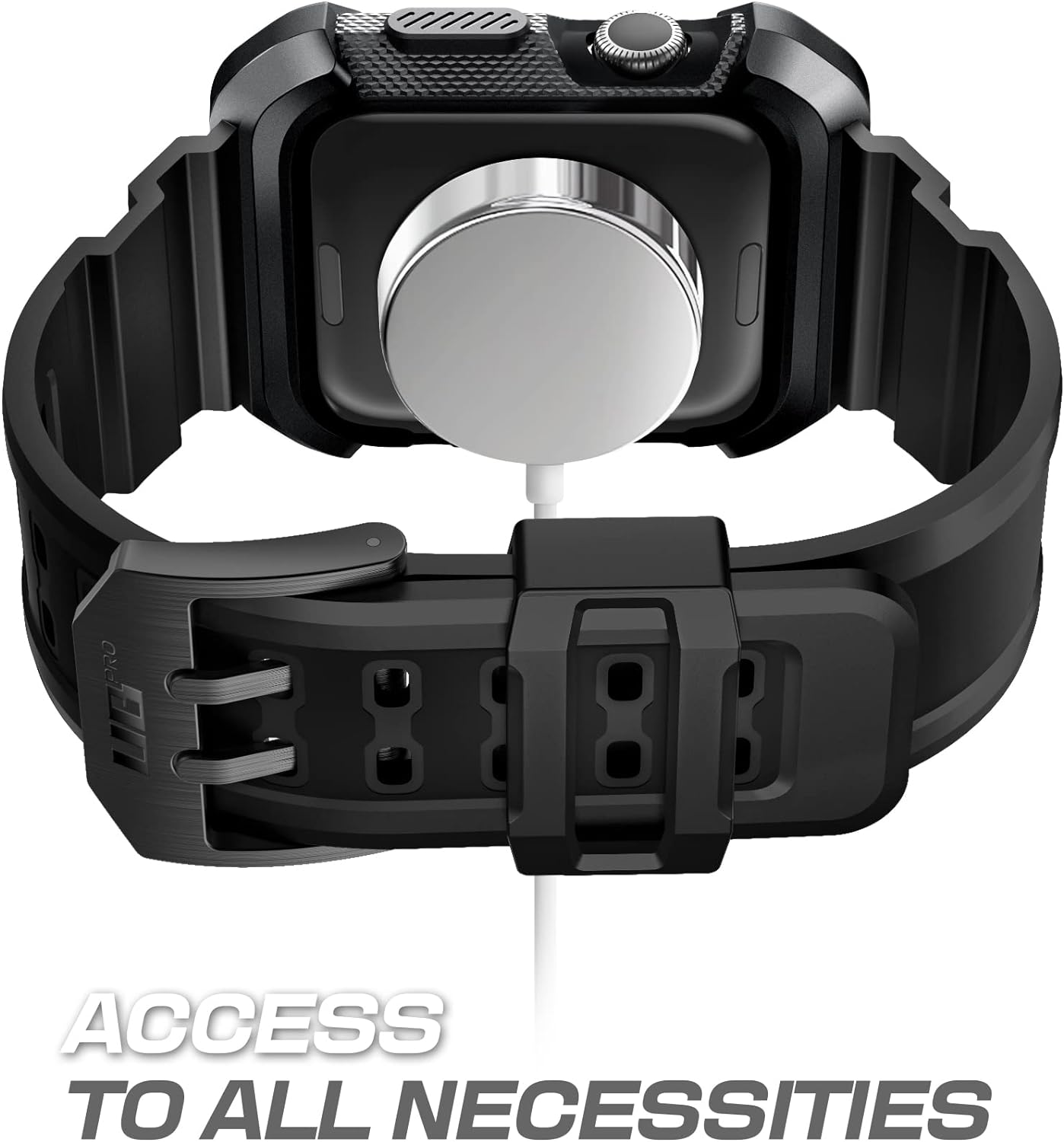 Apple Watch Series 7 45mm/44mm ケース 保護カバー バンド 衝撃吸収 アップルウォッチ シリーズ Apple Watch 7/6/SE/5/4 44mm/45mm兼用 ブラック