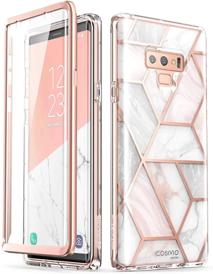 Galaxy Note 9 ケース [ SC-01L SCV40 ] 対応 液晶保護フレーム付き 米軍MIL規格取得 耐衝撃 女性向け 全面保護 個性なデザイン [Cosmo]