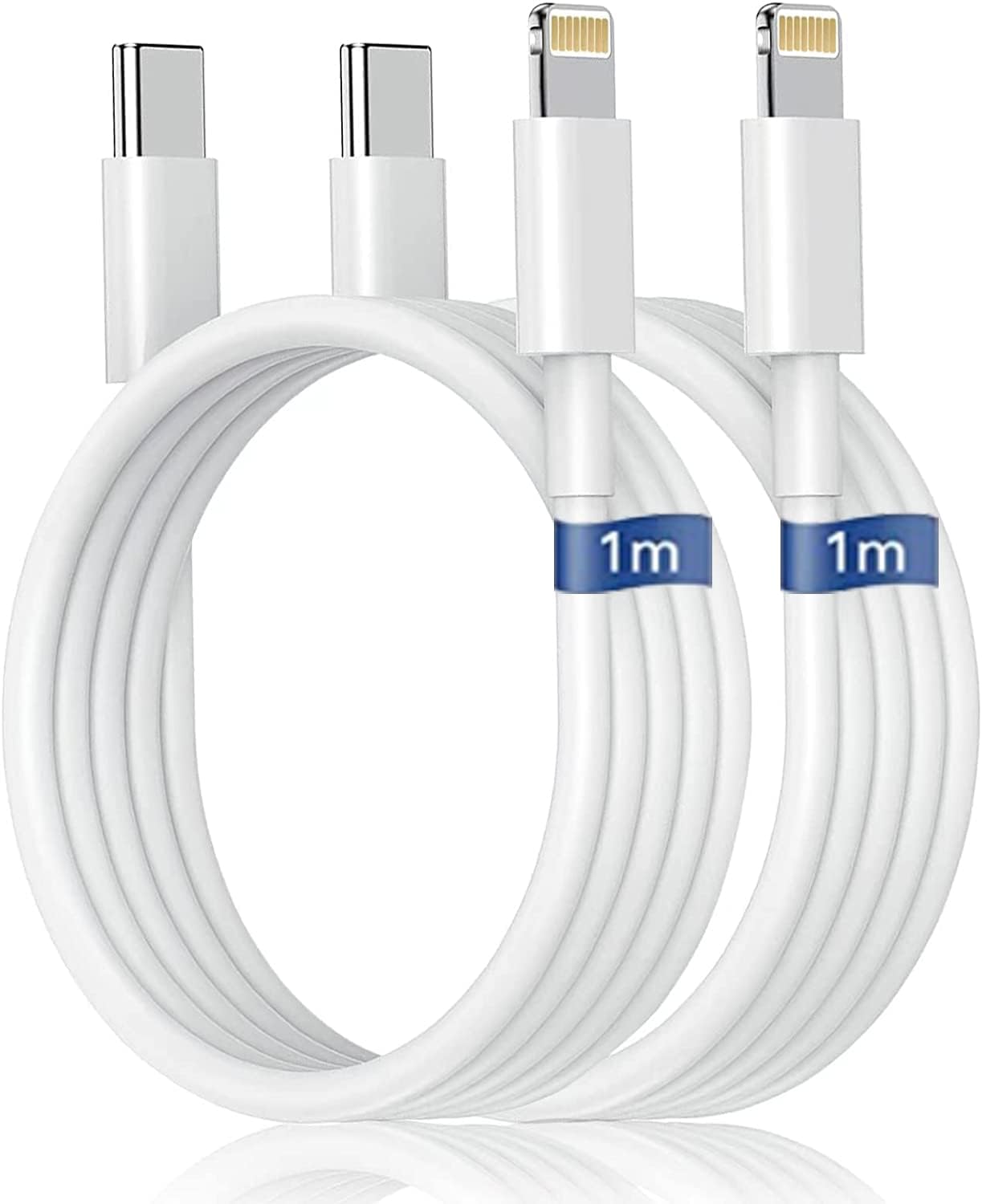 iPhone USB-C Lightning Cable, 3.3 ft (1 m) Type C Charging Cable, Mfi Certified, PD Compatible, Fast Charging, 2-Piece Set, Compatible with iPhone 14/14 Pro/14Plus/14 Pro Max/13/13 Pro/12/SE (2nd Generation)