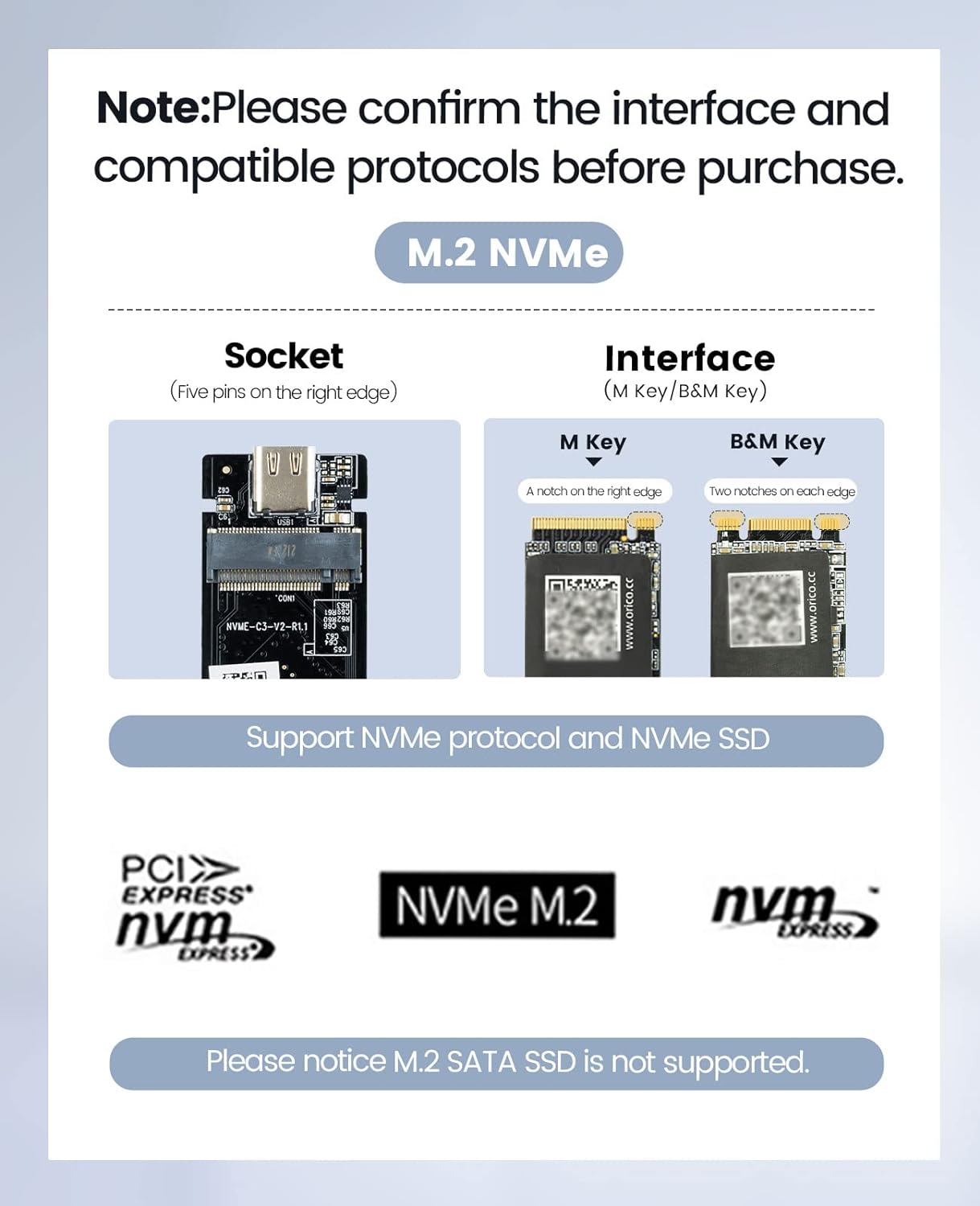 M.2 SSD 外付けケース 20Gbps NVMe ケース USB3.2 Gen2x2 USB-C PCIe ケース NVMe M-Key/M+B Key SSD 2230/2242/2260/2280用 アルミM2 SSDケース 最大4TB UASPサポート Trim指令 冷却ベスト付き M233C3-G4