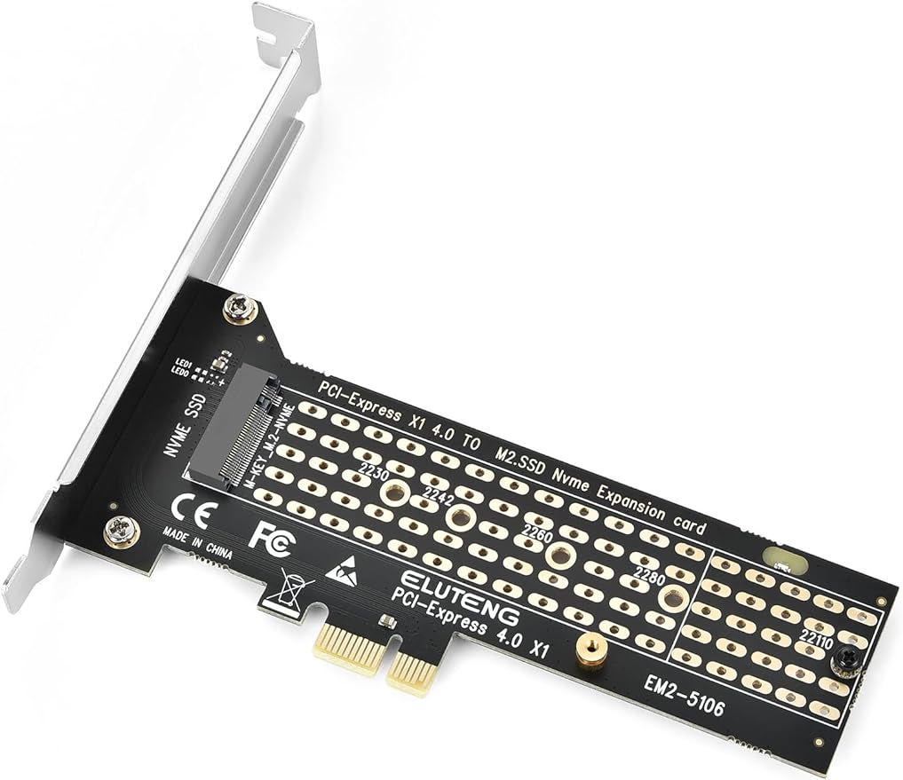 M.2 NVMe PCIe X1変換アダプターカード 2230 2242 2260 2280 22110mm M.2 PCIe 4.0/3.0/2.0 SSD （NVMe Key M）用M.2 ネジ付き NVME PCIE 変換 M.2 SSD 拡張カード PCIe X1/X4/X8/X16 レーンに対応 M.2 NVME SSD用