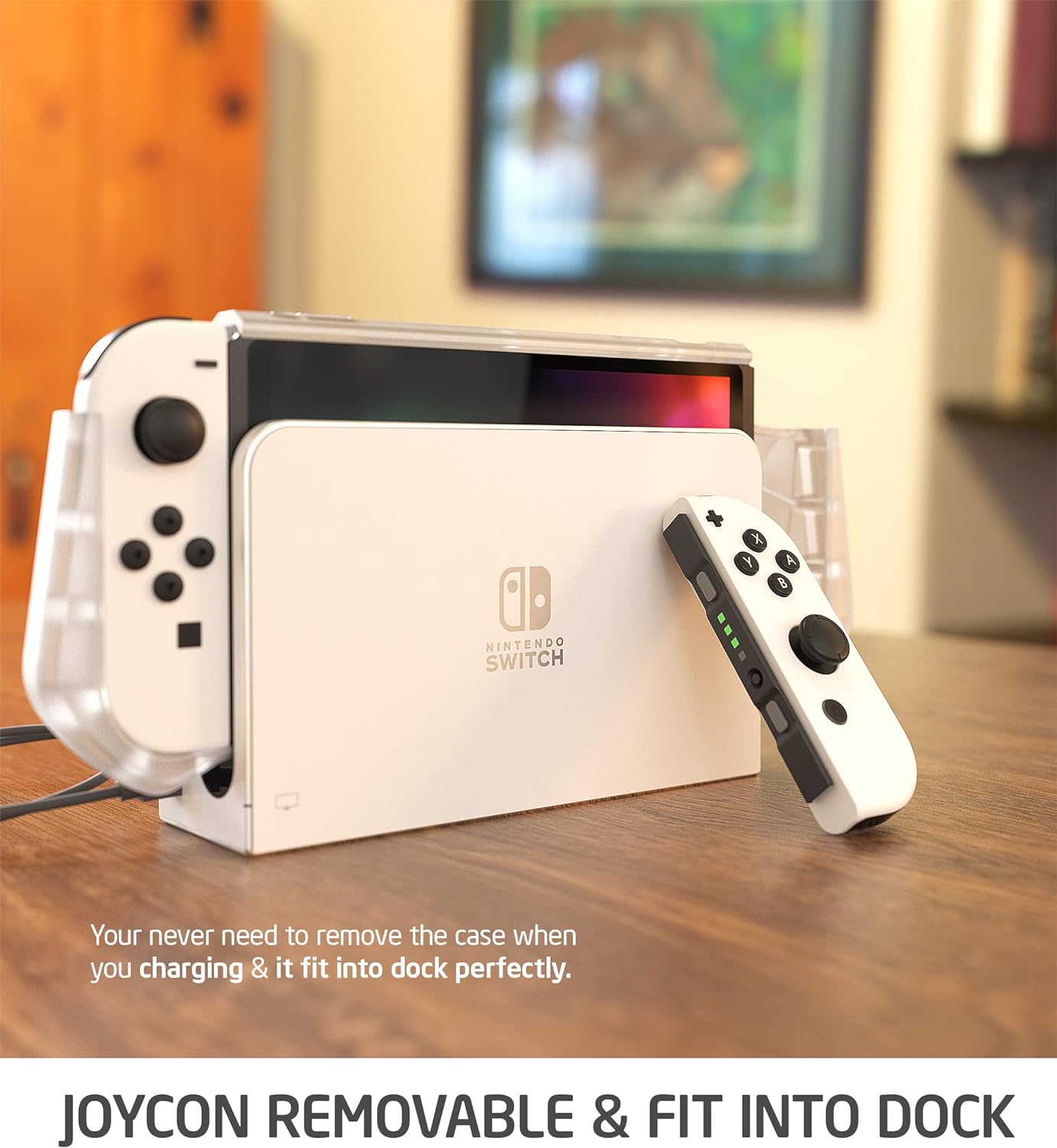 Nintendo Switch OLED 2021用 ケース 有機ELモデル TPUグリップ 保護カバー ドッキング可能 アクセサリー Nintendo Switch OLEDとJoy-Con コントローラー対応 [Blade シリーズ]