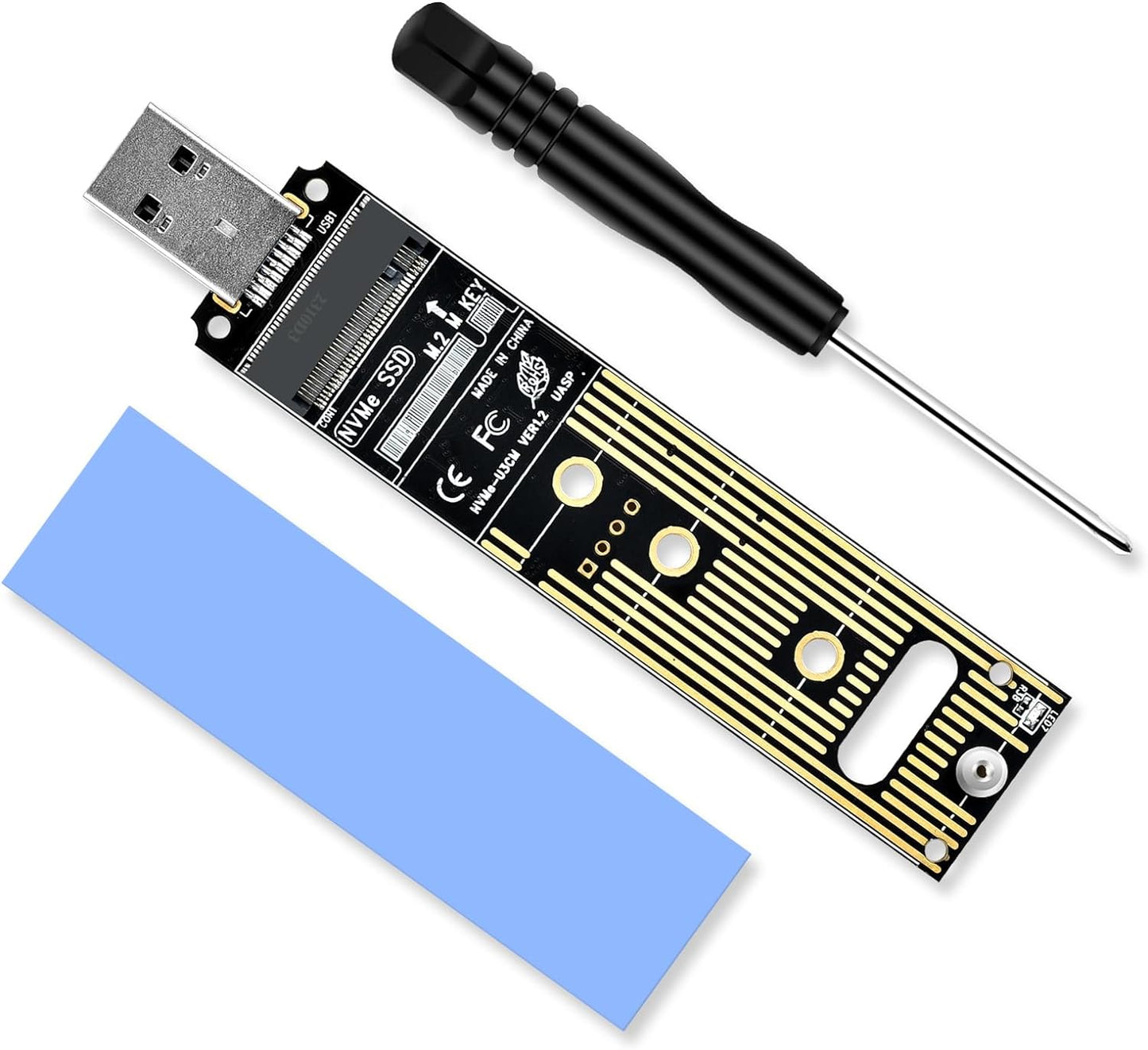 M.2 USB 変換アダプタ NVME/PCIE 対応 USB3.1 Gen2 10Gbps USB3.0 USB2.0 m.2 usb 変換 m.2変換アダプター JMS583高性能チップ M key 2230/2242/2260/2280 SSD対応 アルミ USB A
