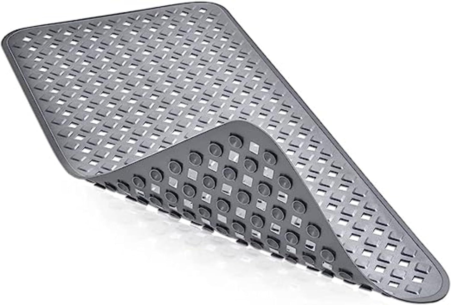 Bathtub Anti-Slip Mat, TPE, Large, 15.7 x 34.6 inches (40 x 88 cm), 260 Suction Cups Included, Soft, Prevents Falls, Antibacterial, Anti-Mildew, Anti-Aging, Nursing, Bath Mat, Suitable for Bathrooms, Washing Places, Entrance Entrances, Gray