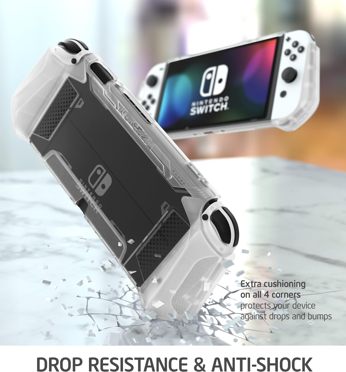 Nintendo Switch OLED 2021用 ケース 有機ELモデル TPUグリップ 保護カバー ドッキング可能 アクセサリー Nintendo Switch OLEDとJoy-Con コントローラー対応 [Blade シリーズ]