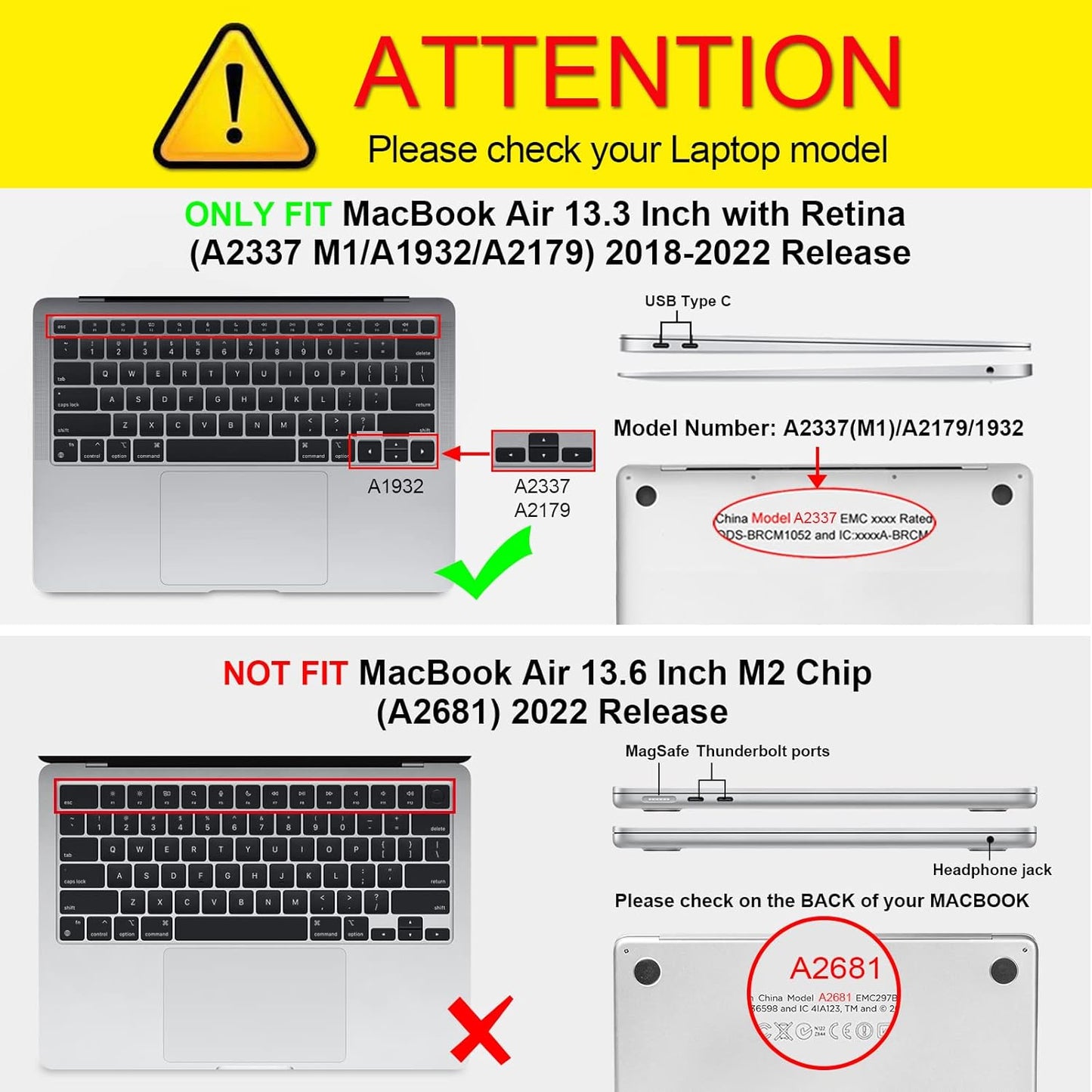 MacBook Air 13 ケース 保護ケース 2018 2019 2020 2021 発売 13インチ PC 薄型 軽量 耐衝撃性 傷防止 排熱口設計 透明 おしゃれ (モデル番号A2179 / A1932 / A2337 (M1)) （クリア）