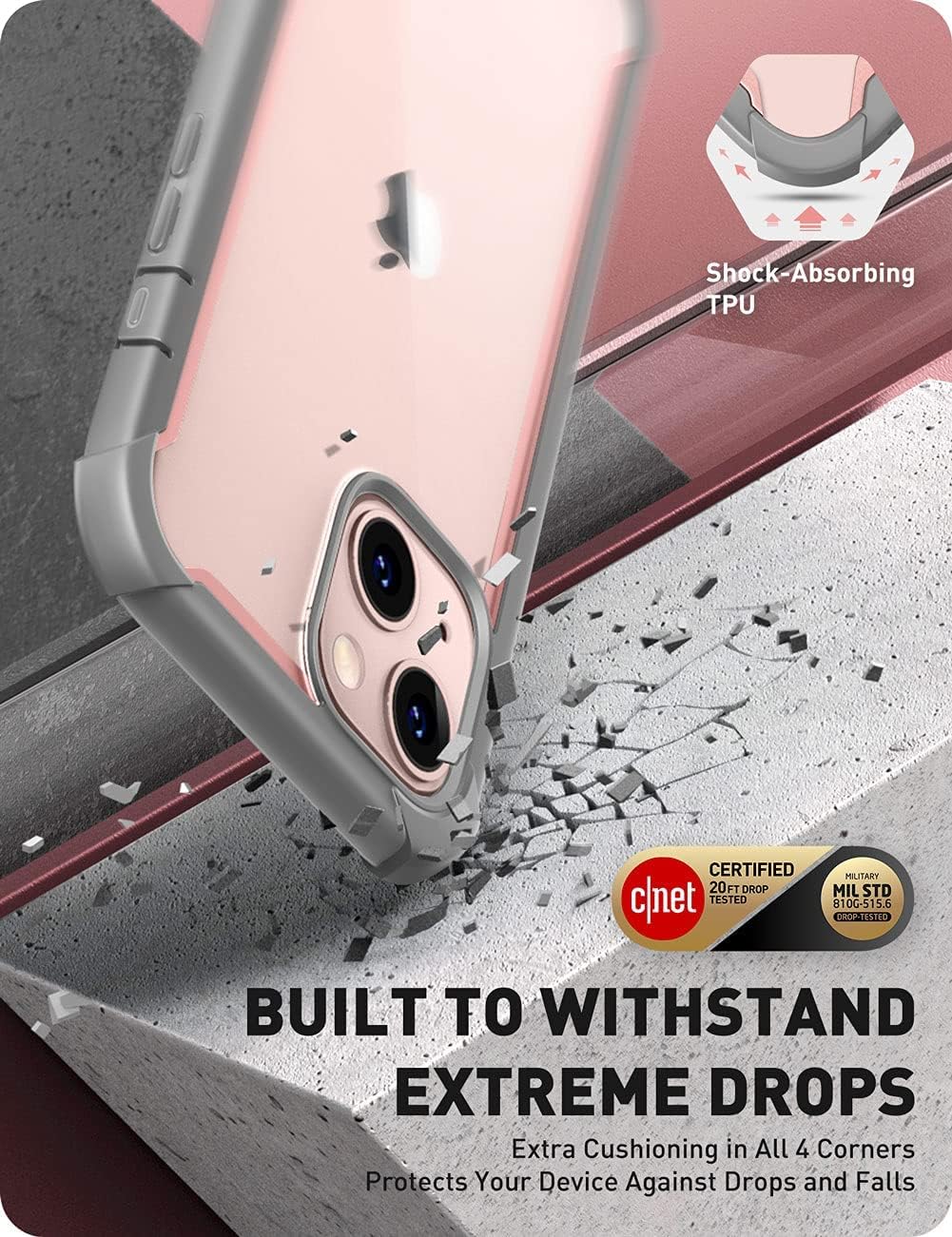 iPhone13 ケース 6.1 インチ 2021 液晶保護フィルム付き 米国軍事規格取得 360°保護 耐衝撃 防塵 衝撃吸収 耐久性 密着 ケーブル充電可能 背面クリア Aresシリーズ