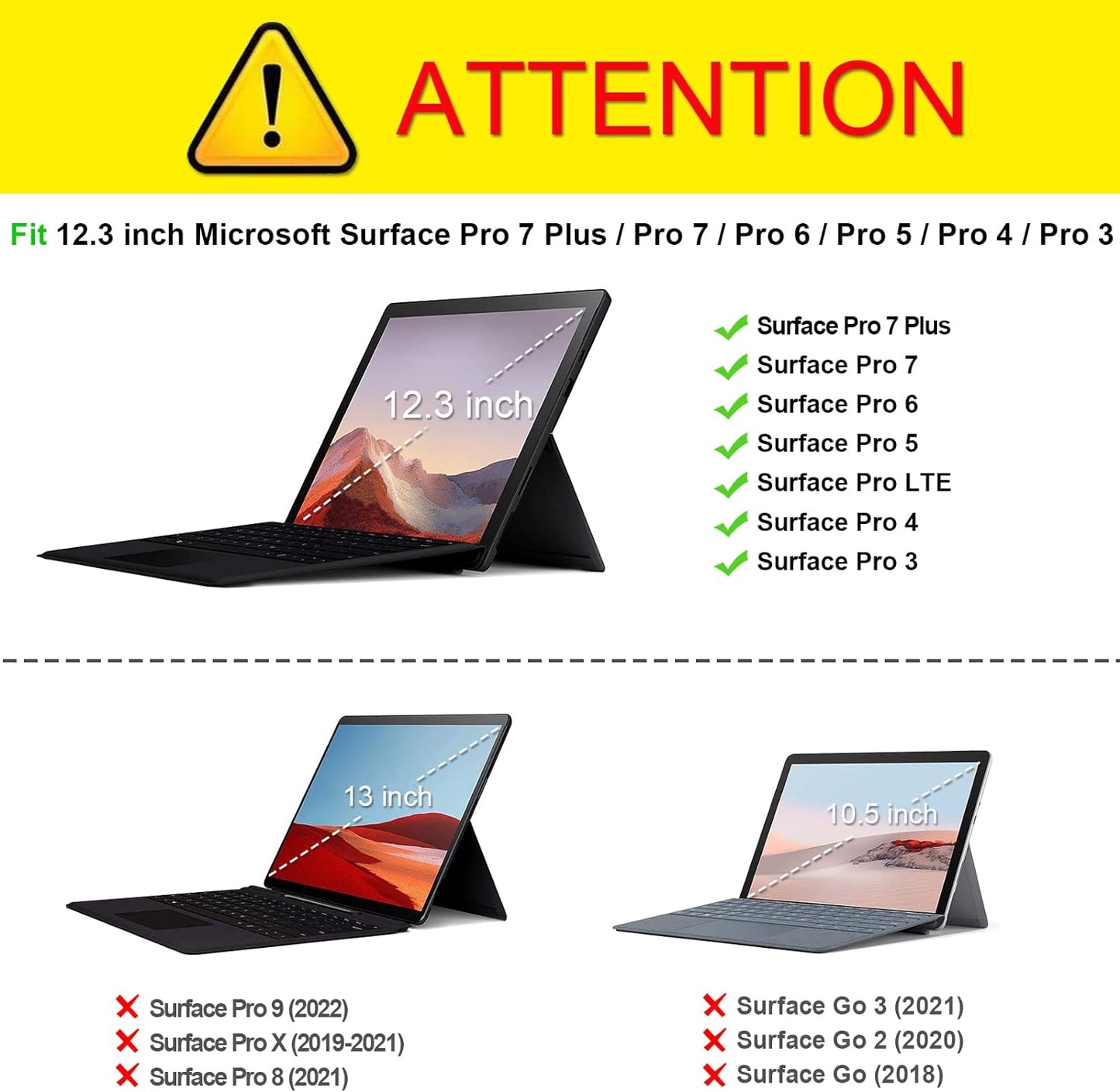 Microsoft Surface Pro 7 Plus/Pro 7 / Pro 6 / Pro 5 2017 / Pro 4 / Pro 3 ケース 専用スタンドカバー 薄型 軽量 ペンホルダー付き マルチ視角 合成皮革保護ケース (ネイビー)