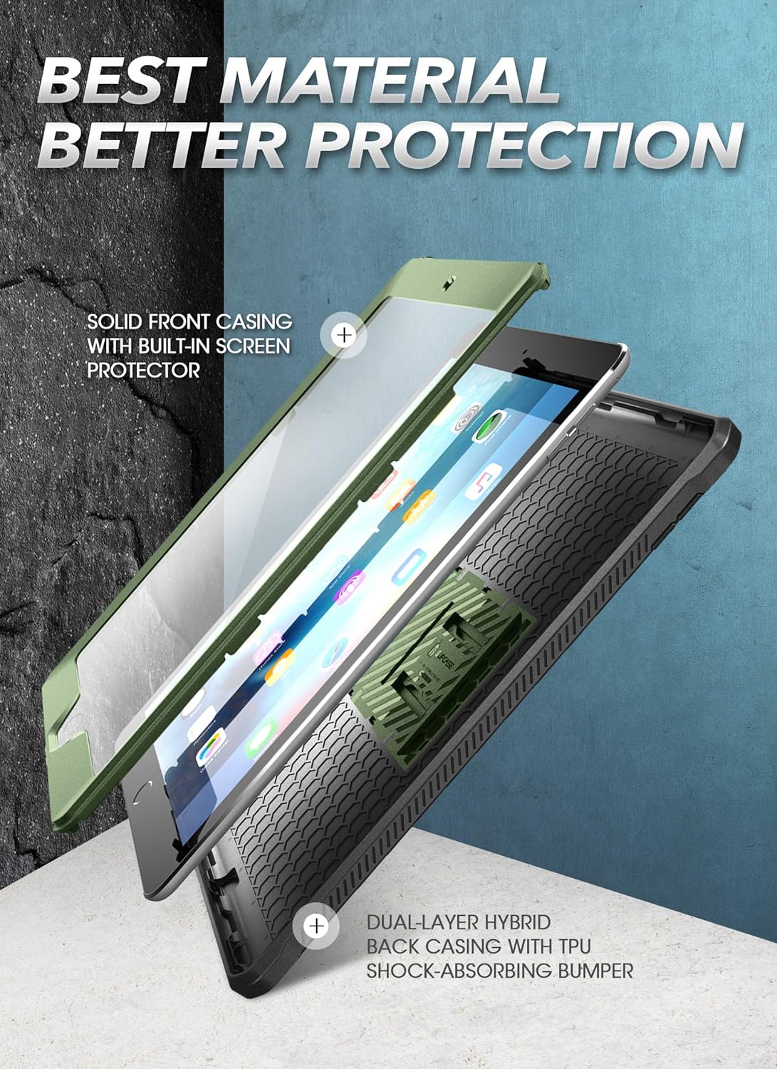 iPad 9 / 8 / 7 ケース 10.２インチ 2021/2020/2019 アイパッド 全面保護 スタンド機能 スクリーン保護 フロント液晶フィルム付属 耐衝撃 傷防止 iPad 第9世代/第８世代/ 第７世代 頑丈 UBproシリーズ